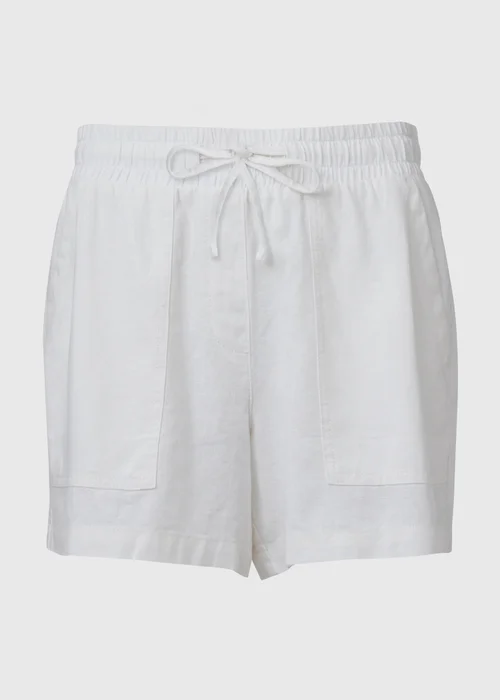 White Linen Shorts - 8 Image 5