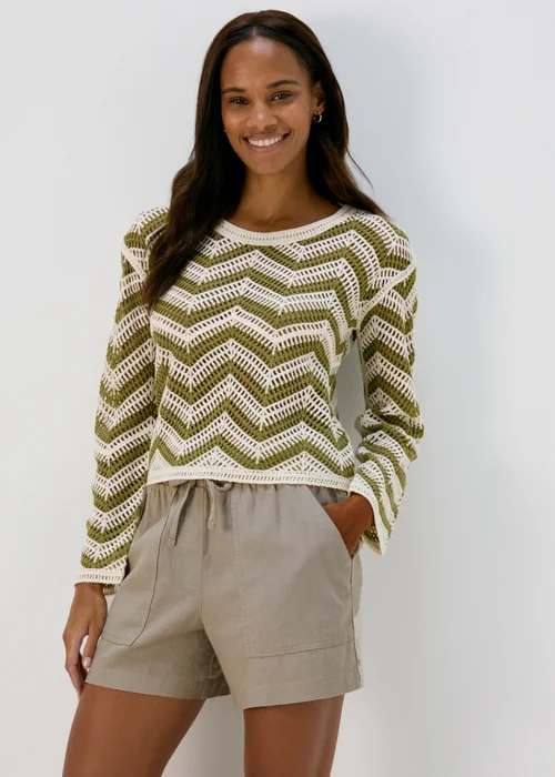 Beige Linen Shorts - 8 Image 1