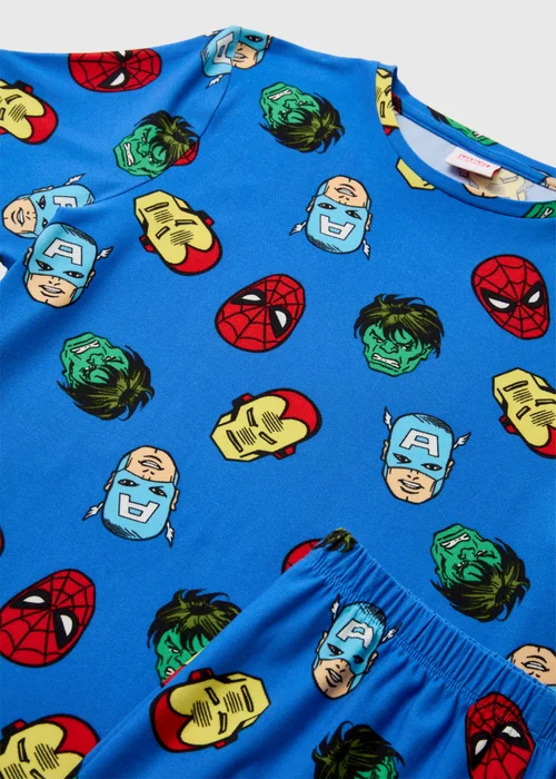 Marvel Kids Blue Avengers T-Shirt & Shorts Pyjama Set (3-12yrs) - Age 7 Years Image 2
