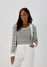 Ivory Stripe Co Ord Cardigan - 8 Image 3