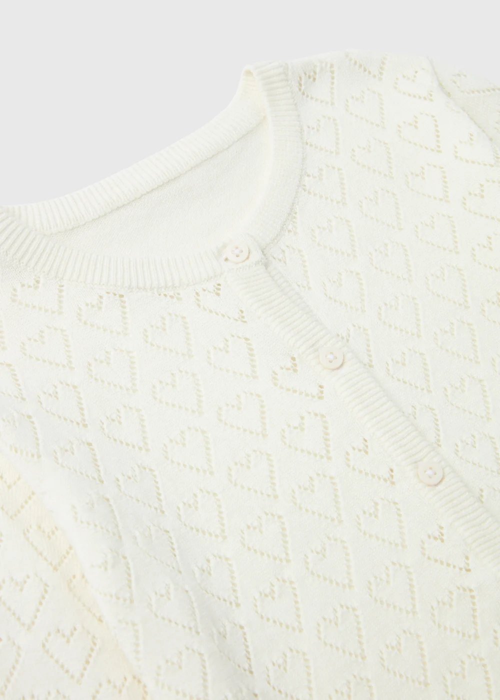 Girls Cream Pointelle Cardigan - 1 to 1 half years Image 2