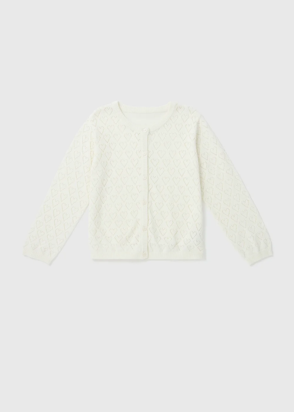 Girls Cream Pointelle Cardigan - 1 to 1 half years Image 1