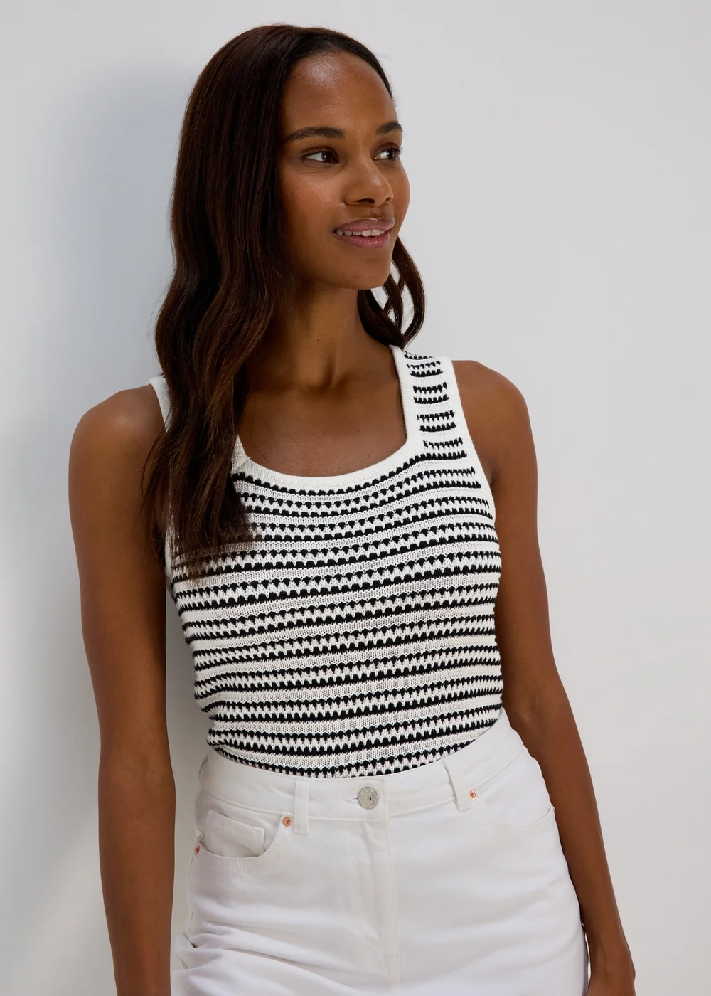 Ivory Stripe Co Ord Vest - 8 Image 3