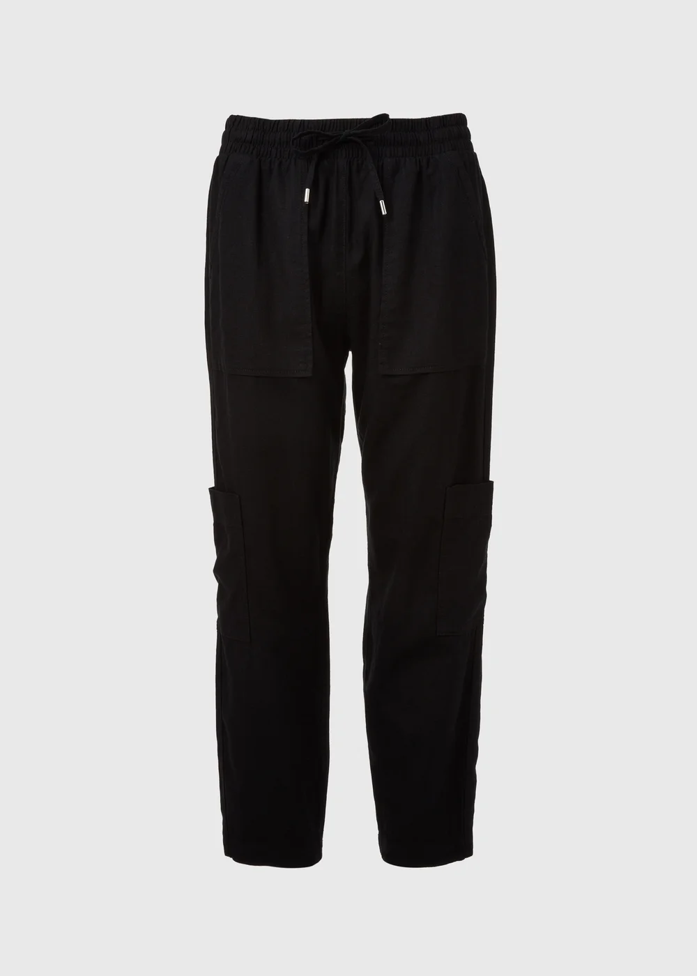 Black Linen Cargo Trousers - 8 Image 5