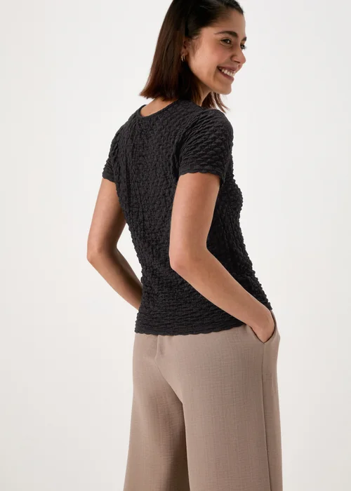 Black Short Sleeve Textured T-Shirt - 8 Image 2