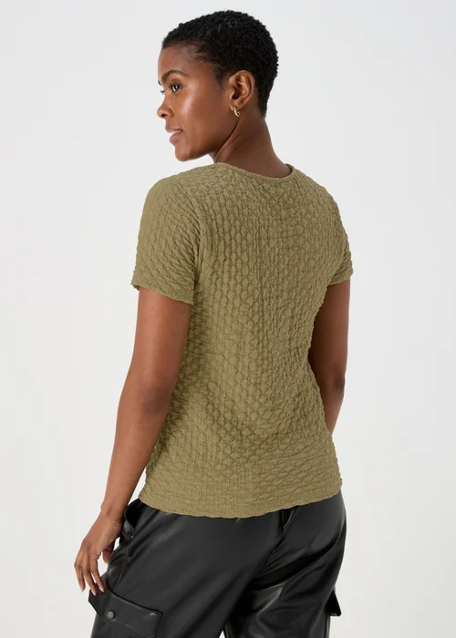 Khaki Textured T-Shirt - 8 Image 2