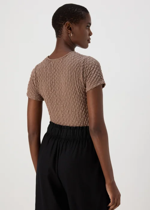 Beige Textured T-Shirt - 8 Image 2