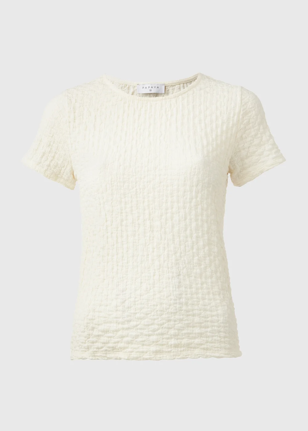 Ivory Textured T-Shirt - 8 Image 5