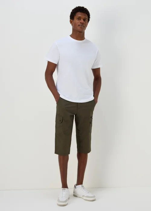 Khaki 3/4 Belted Cargo Shorts - 30 Image 4