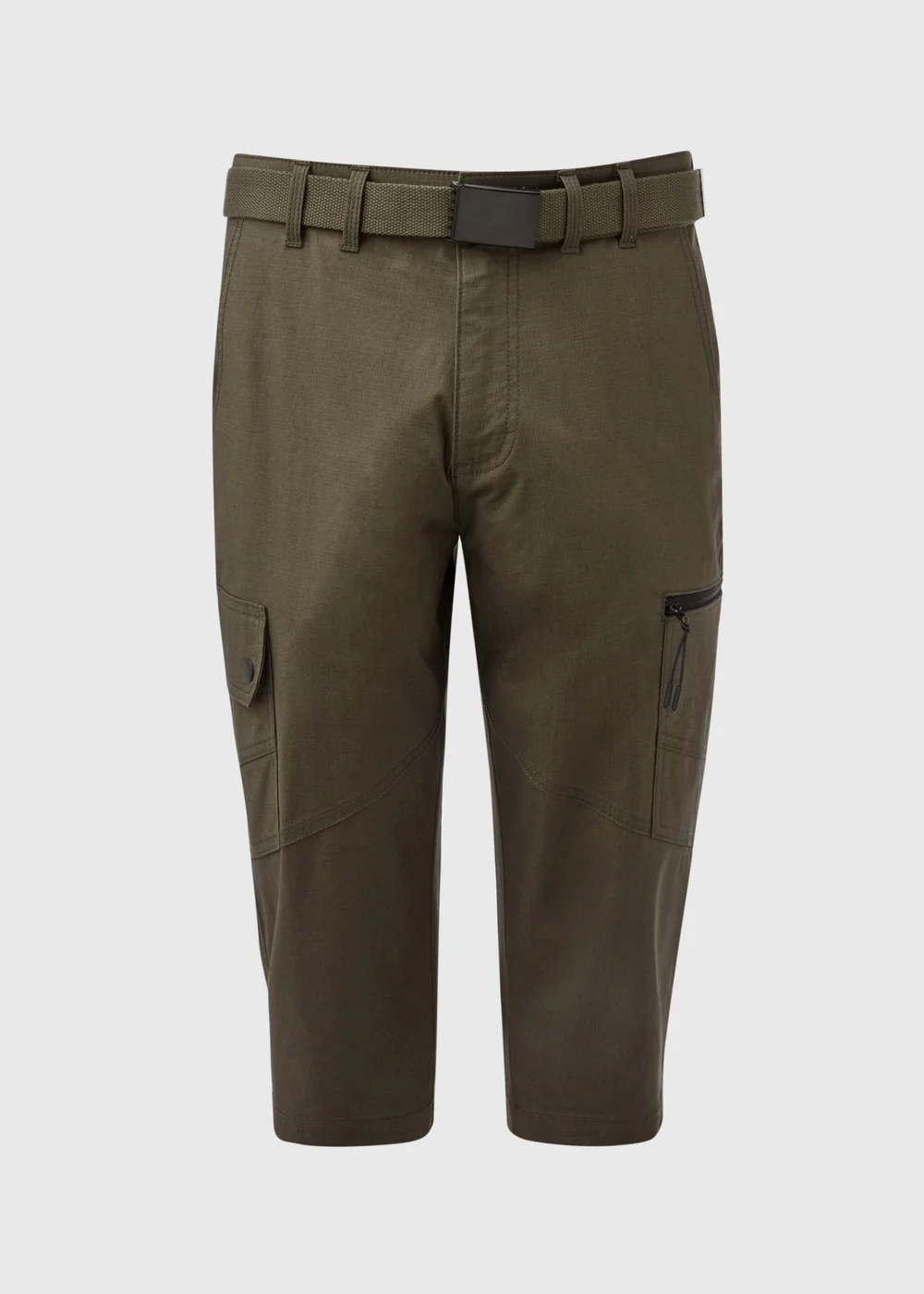 Khaki 3/4 Belted Cargo Shorts - 30 Image 5