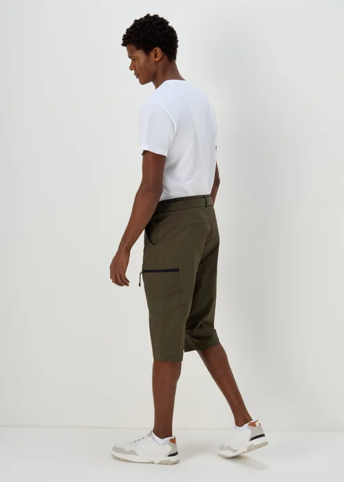 Khaki 3/4 Belted Cargo Shorts - 30 Image 2