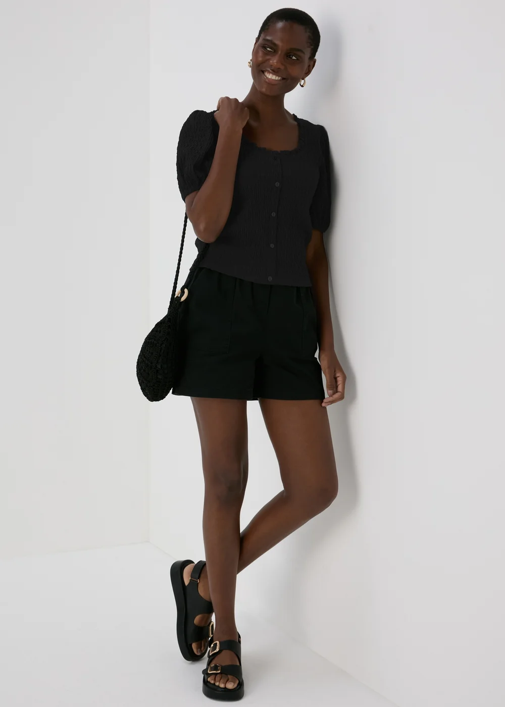 Black 3/4 Sleeve Gypsy Top - 8 Image 4