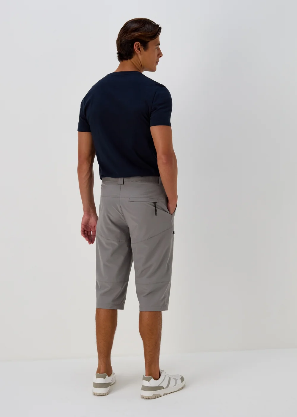 Grey Belted 3/4 Trekking Cargo Shorts - 30 Image 2