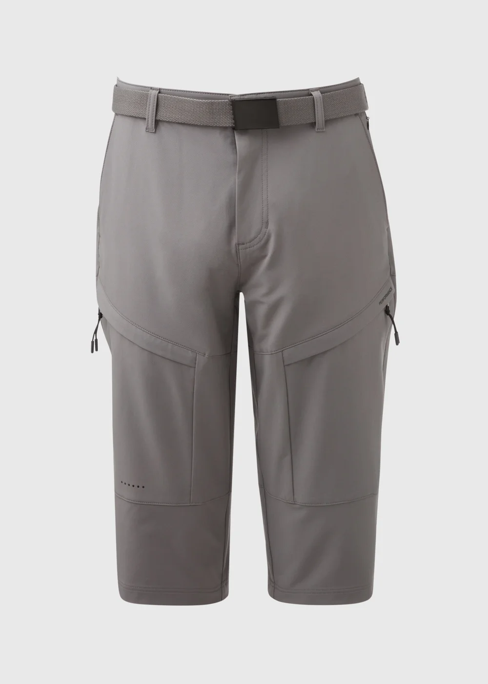 Grey Belted 3/4 Trekking Cargo Shorts - 30 Image 5