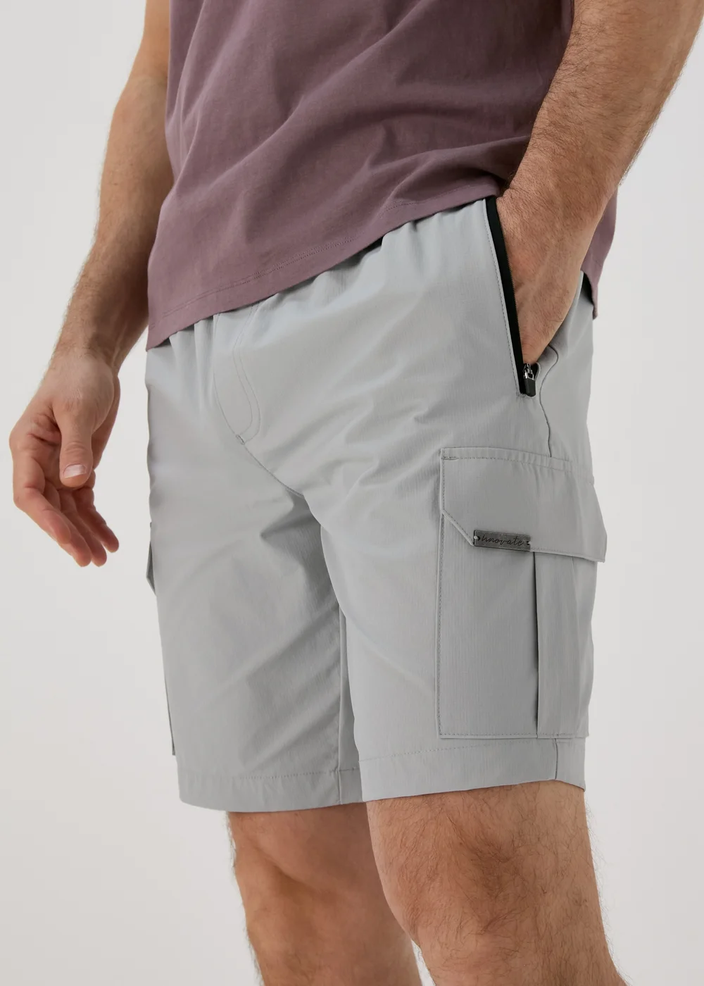 Light Grey Cargo Shorts - S Image 3