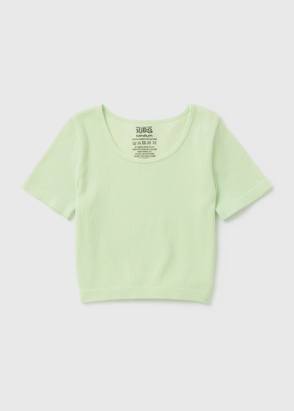 Girls Lime Green Seamless Top (7-15yrs) - S Image 1