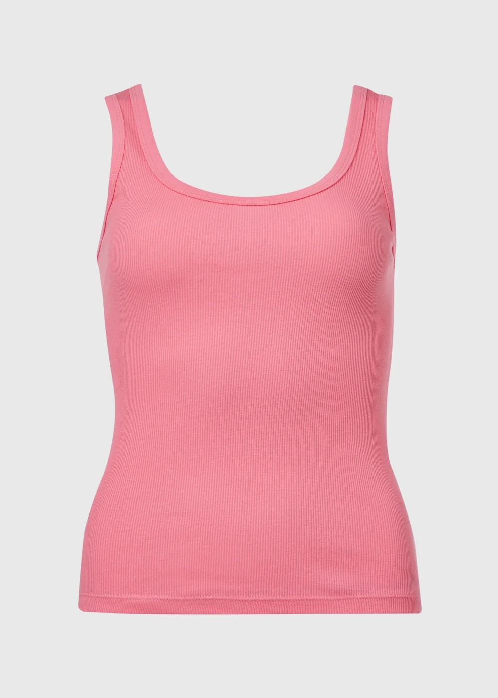 Pink Scoop Neck Ribbed Jersey Vest - 8 Image 5