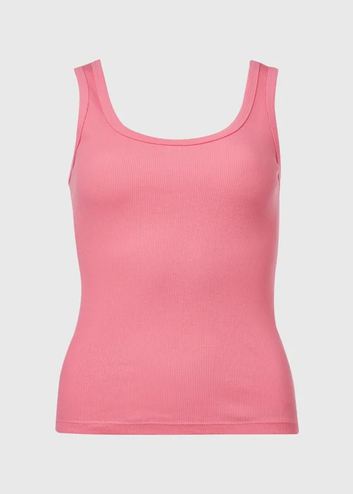 Pink Scoop Neck Ribbed Jersey Vest - 8 Image 5