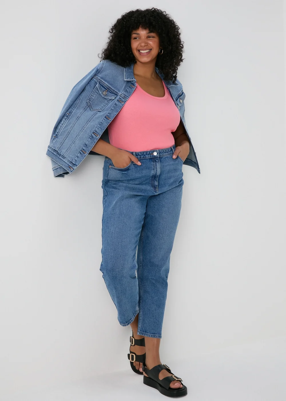Pink Scoop Neck Ribbed Jersey Vest - 8 Image 4