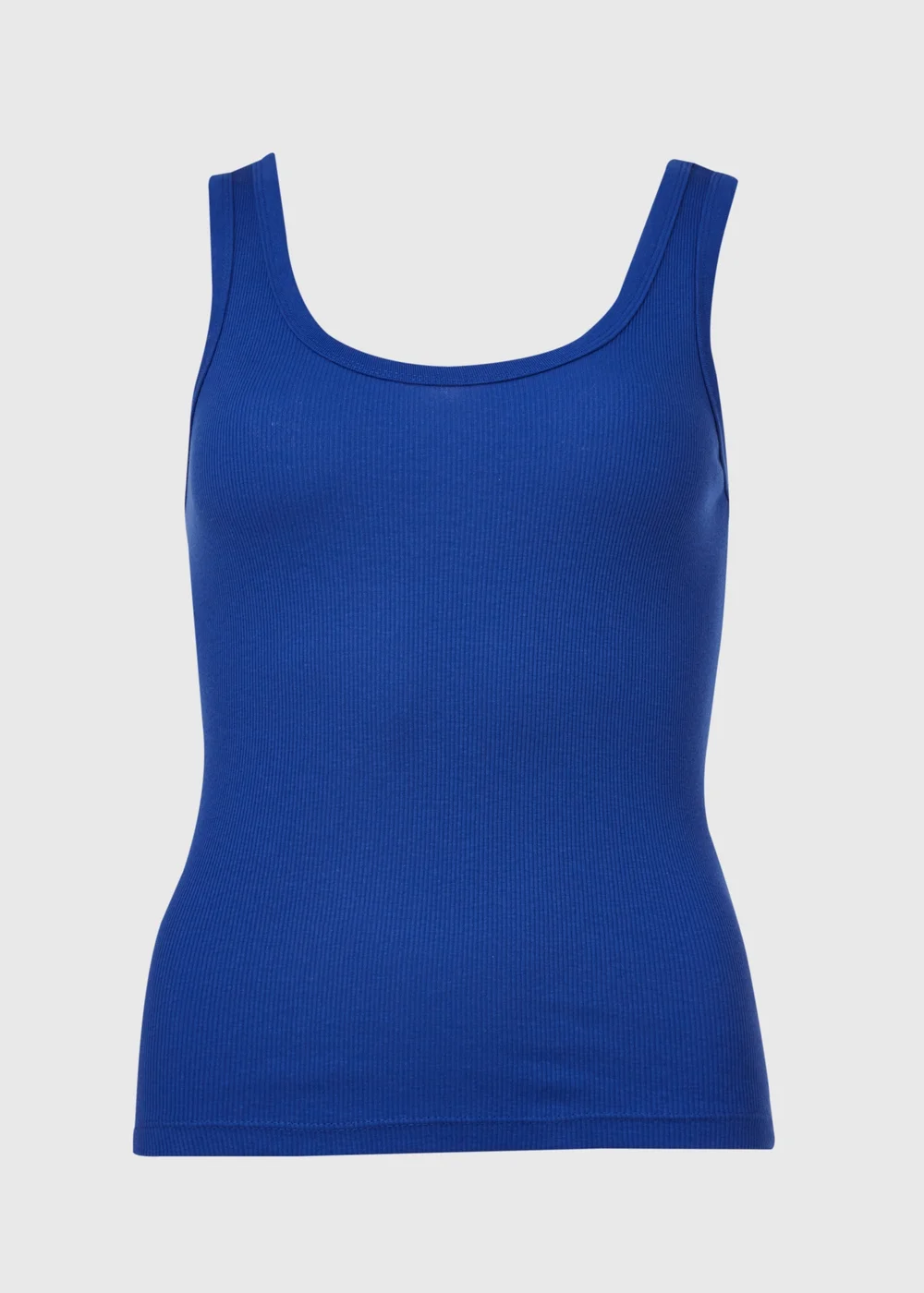Blue Scoop Neck Jersey Ribbed Vest - 8 Image 5