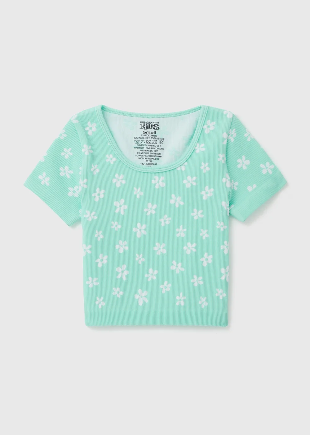 Girls Aqua Blue Seamless Top (7-15yrs) - S Image 1