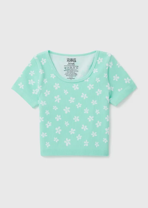 Girls Aqua Blue Seamless Top (7-15yrs) - S Image 1