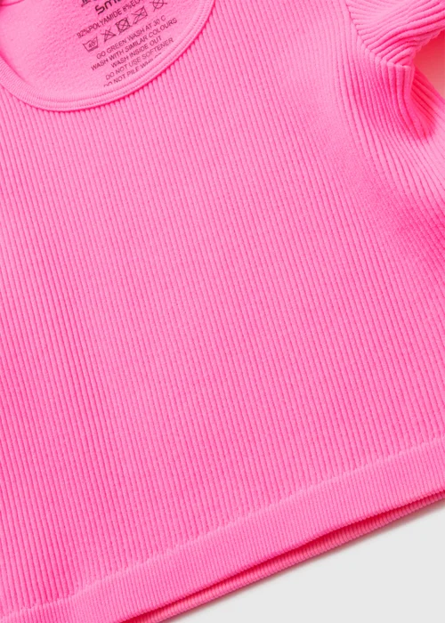 Girls Neon Pink Seamless Top (7-15yrs) - XL Image 2