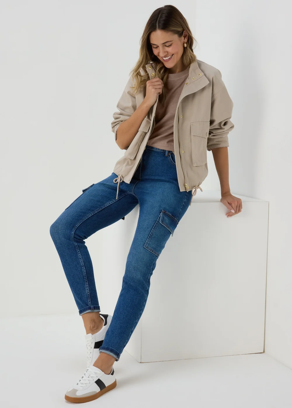 Beige Relaxed Plain T-Shirt - S Image 4