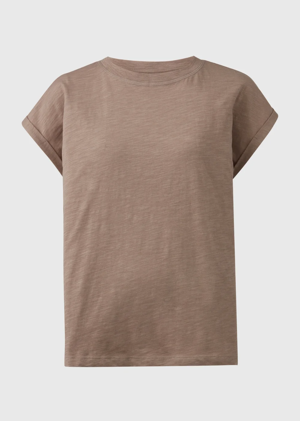Beige Relaxed Plain T-Shirt - S Image 5