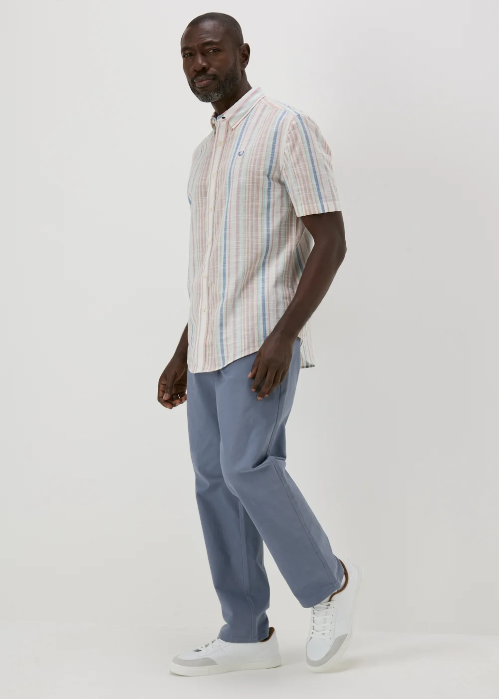 Lincoln Blue 5 Pocket Trousers - 32 Waist Regular Image 4