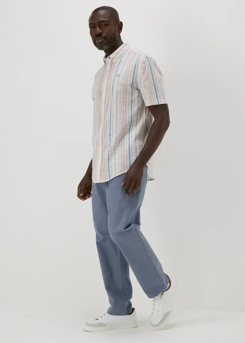Lincoln Blue 5 Pocket Trousers - 32 Waist Regular Image 4