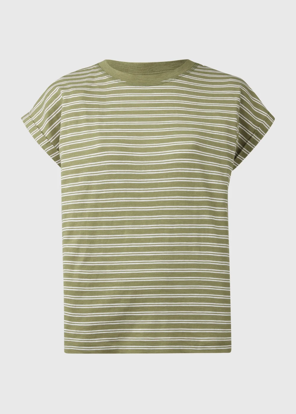 Khaki Stripe Relaxed T-Shirt - S Image 5