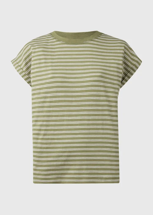 Khaki Stripe Relaxed T-Shirt - S Image 5