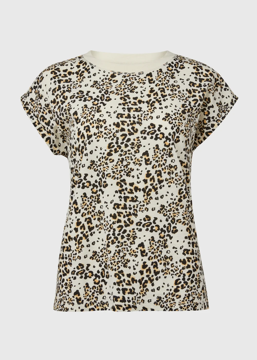 Beige Animal Print Relaxed T-Shirt - S Image 5