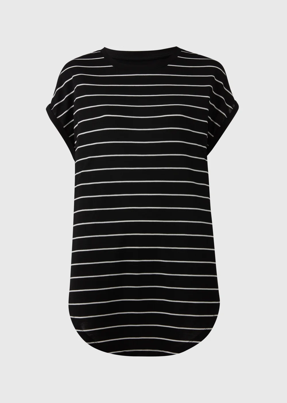 Black Stripe Longline T-Shirt - S Image 5