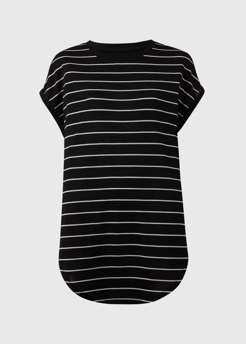 Black Stripe Longline T-Shirt - S Image 5