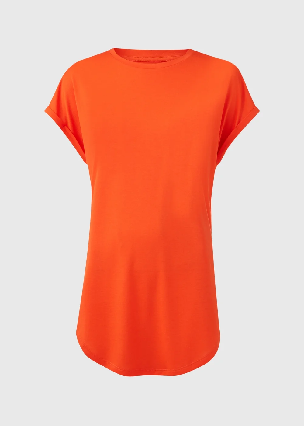 Orange Longline Plain T-Shirt - S Image 5