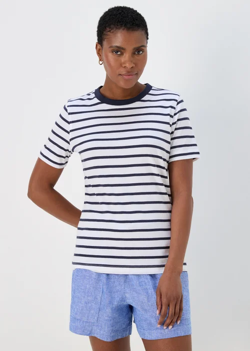 Navy & White Modern Stripe T-Shirt - 8 Image 1