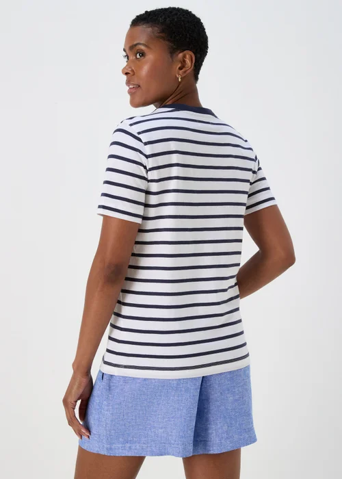Navy & White Modern Stripe T-Shirt - 8 Image 2