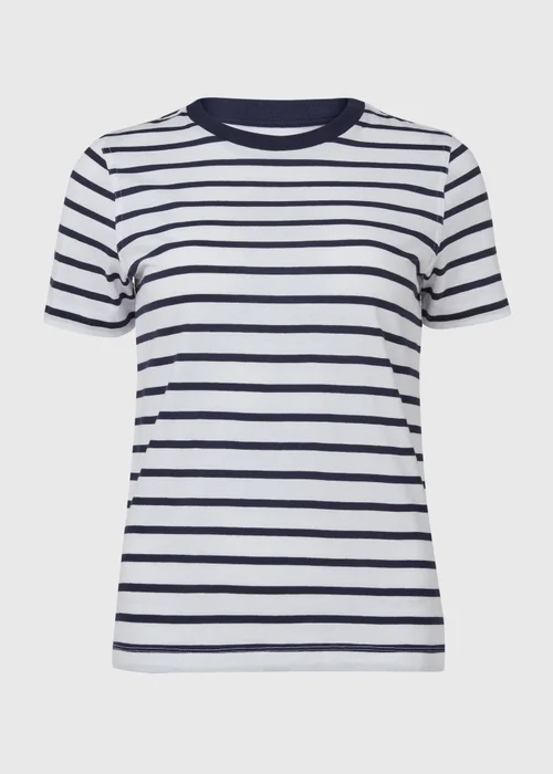 Navy & White Modern Stripe T-Shirt - 8 Image 5