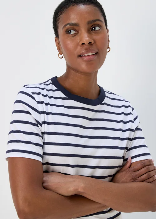 Navy & White Modern Stripe T-Shirt - 8 Image 3
