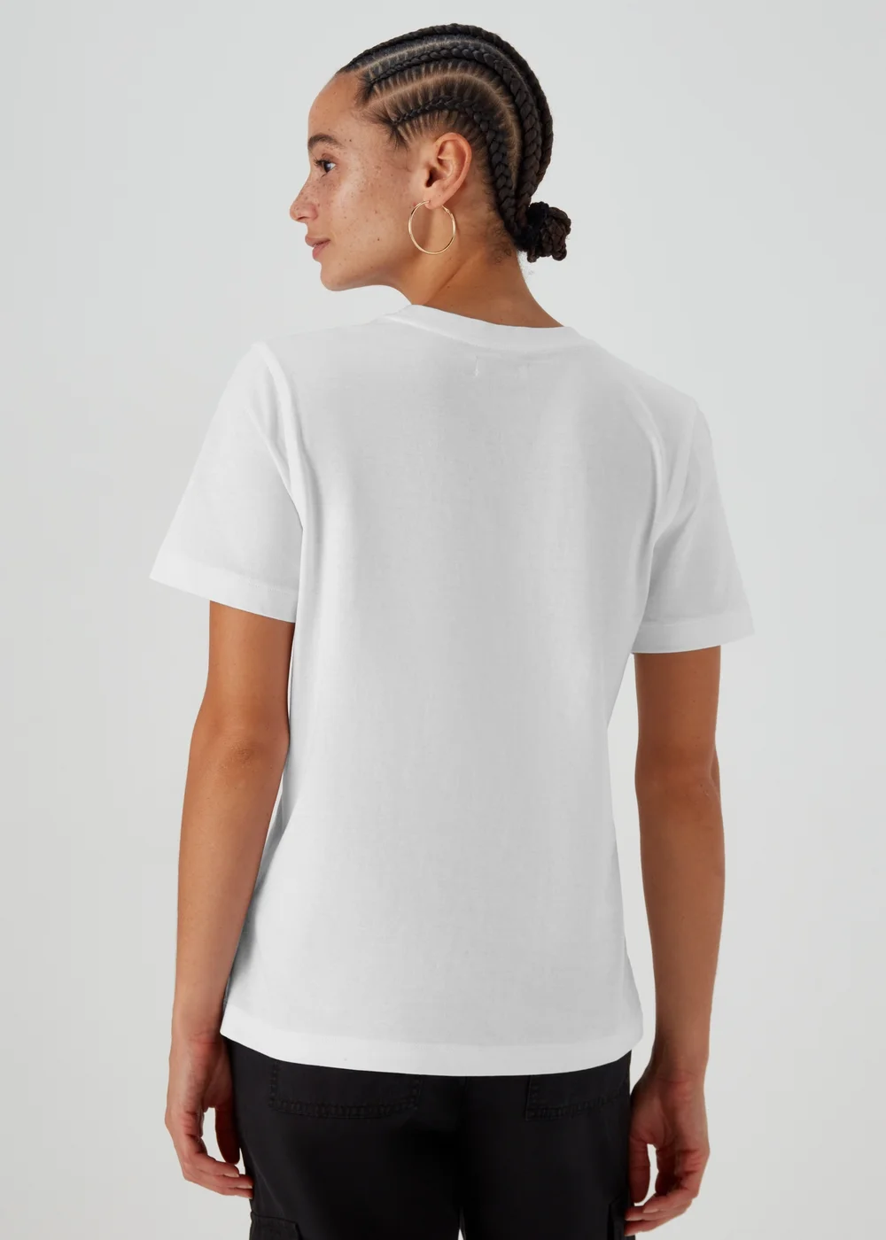 White Modern Plain T-Shirt - 8 Image 3