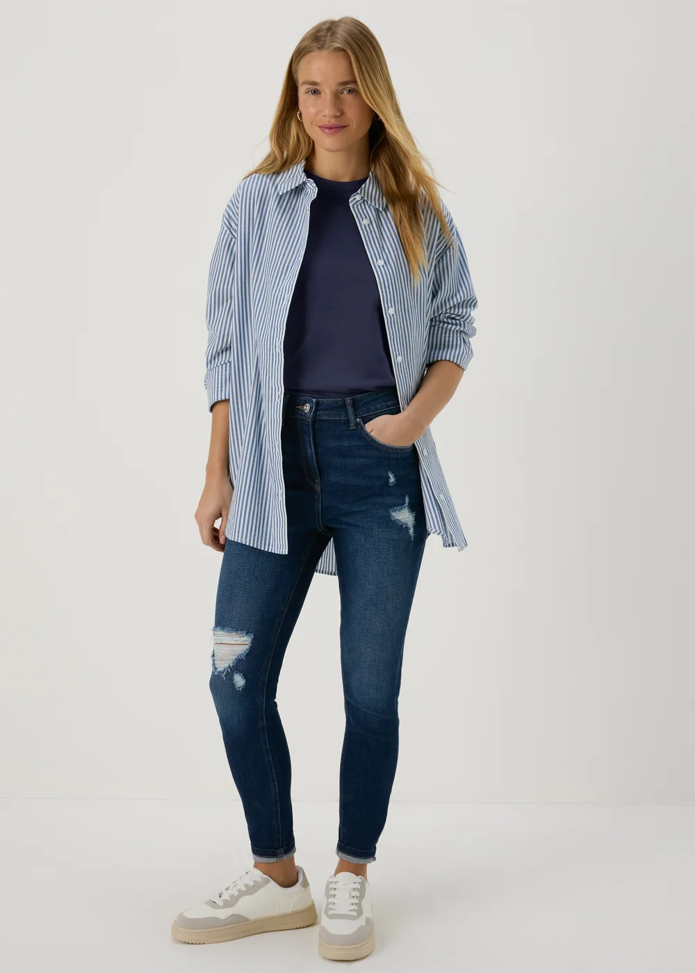 Navy Modern Plain T-Shirt - 8 Image 7