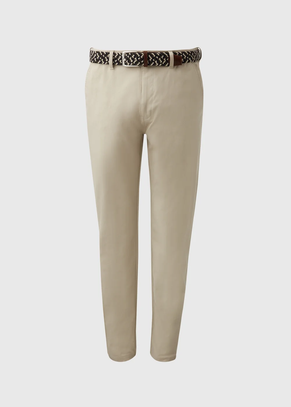Bone Belted Chino Trousers - 32 Waist Regular Image 5