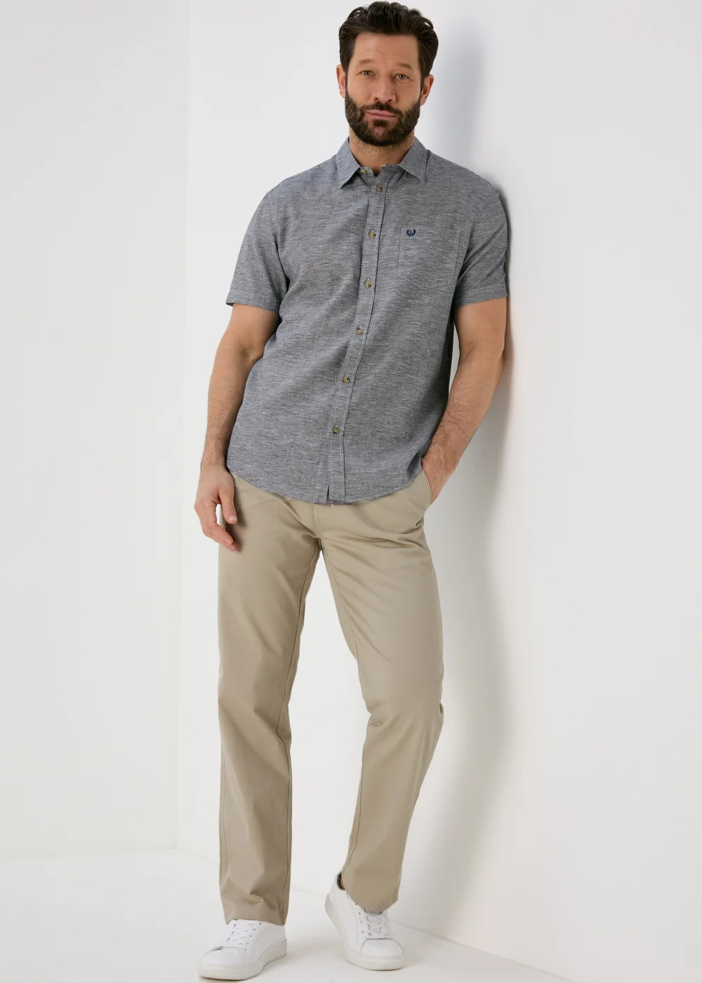 Bone Belted Chino Trousers - 32 Waist Regular Image 4