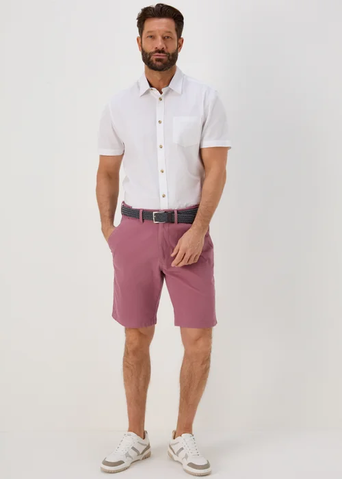 Mauve Belted Chino Shorts - 32 Image 1