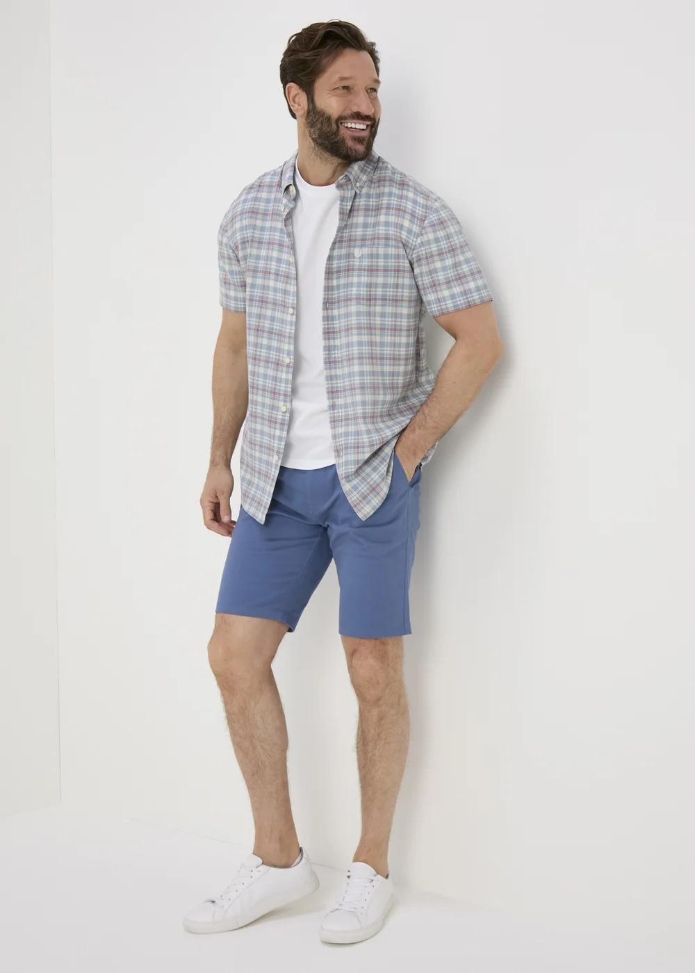 Blue Belted Chino Shorts - 32 Image 4