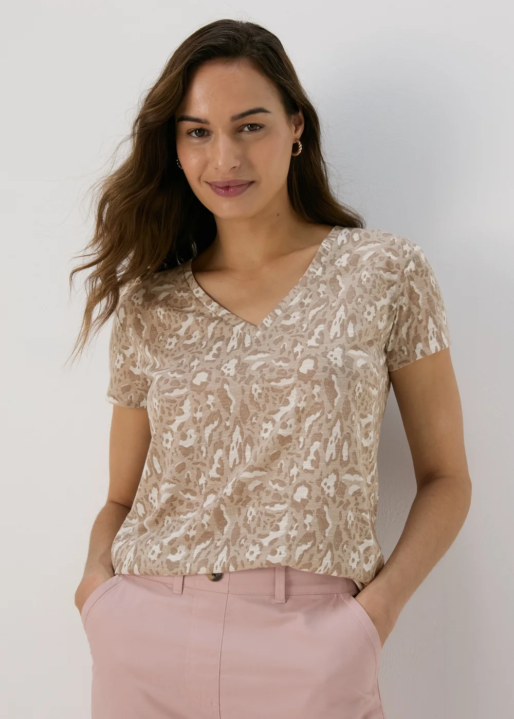 Beige Animal Print T-Shirt - 8 Image 1