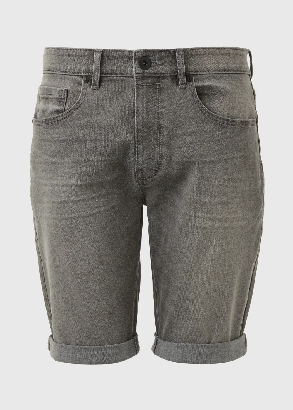 Grey Stretch Denim Shorts - 30 Image 5