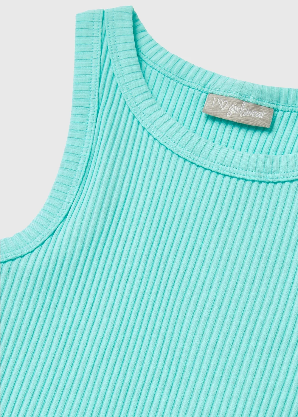Girls Aqua Ribbed Vest (7-15yrs) - 7 Yrs Image 2